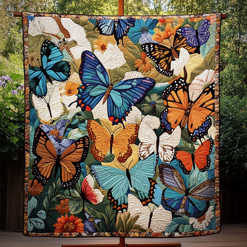 Blooming Butterflies Quilted Blanket NCU0DK2087