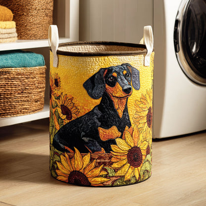 Blooming Dachshund Quilted Laundry Basket NCU0NTD279