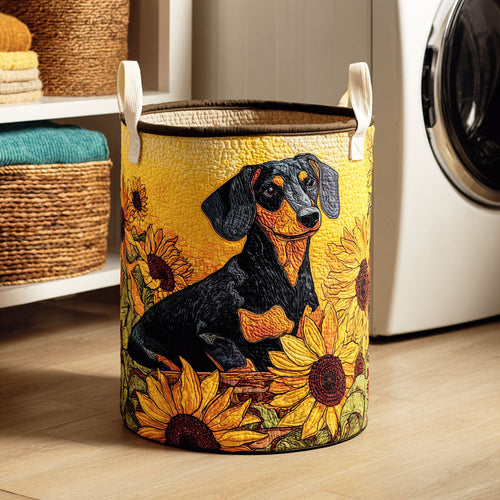 Blooming Dachshund Quilted Laundry Basket NCU0NTD279