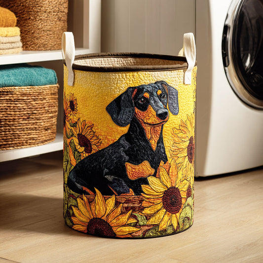 Blooming Dachshund Quilted Laundry Basket NCU0NTD279