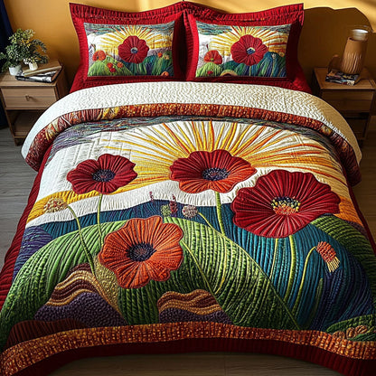 Blooming Daydream 3-Piece Quilted Bedding Set NCU0PTT274