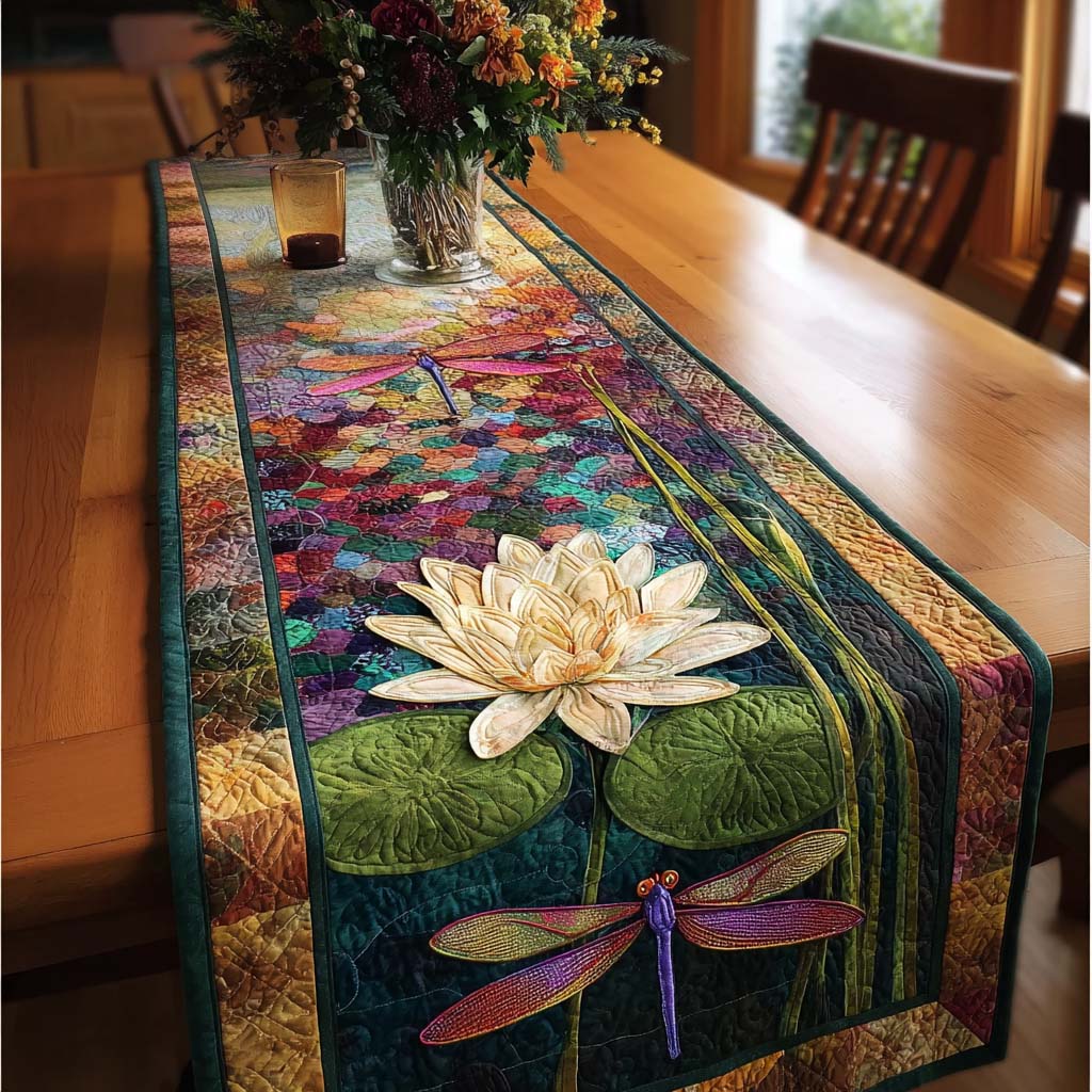 Blooming Dragonfly Quilted Table Runner NCU0NNT2563