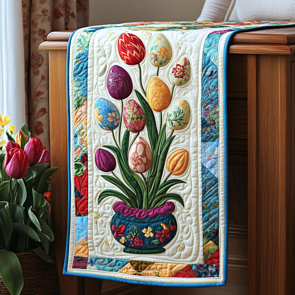 Blooming Eggscape Quilted Table Runner NCU0PTT203
