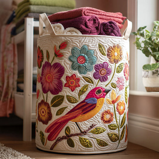 Blooming Feather Quilted Laundry Basket NCU0PTT1182
