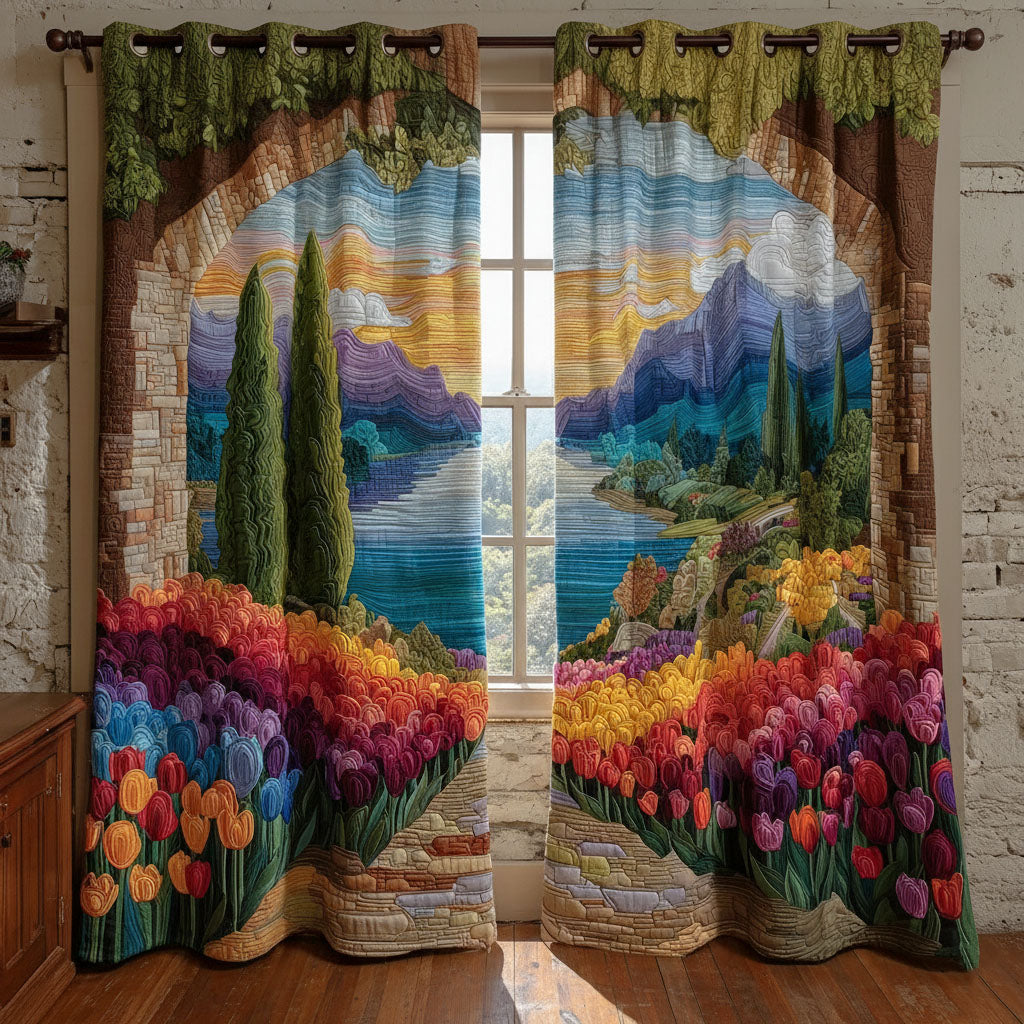 Blooming Fields Quilted Curtains NCU0PTT2114