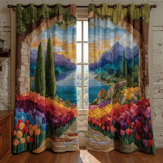 Blooming Fields Quilted Curtains NCU0PTT2114