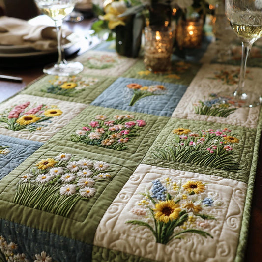 Blooming Garden Quilted Table Runner NCU0DV2006