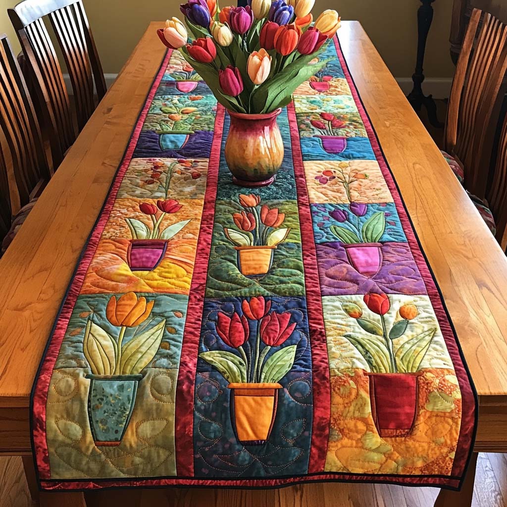 Blooming Harmony Quilted Table Runner NCU0NNT953