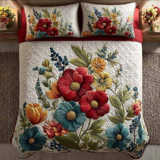 Blooming Hearth 3-Piece Quilted Bedding Set NCU0DQQ0266