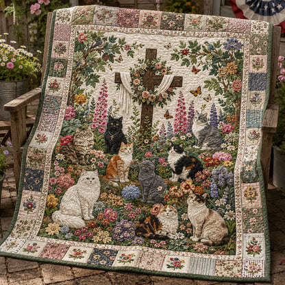 Blooming In Christ Quilted Blanket NCU0PTT3295
