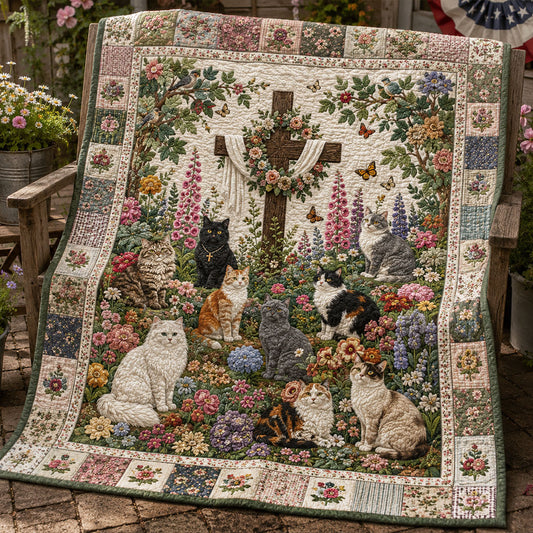 Blooming In Christ Quilted Blanket NCU0PTT3295