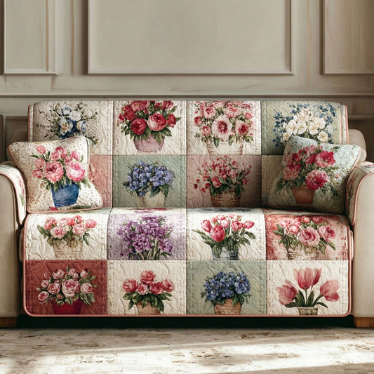 Blooming Patchwork Quilted Sofa Cover NCU0LDH207