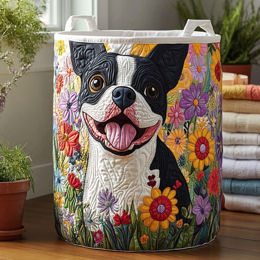 Blooming Pup Quilted Laundry Basket NCU0NXD630