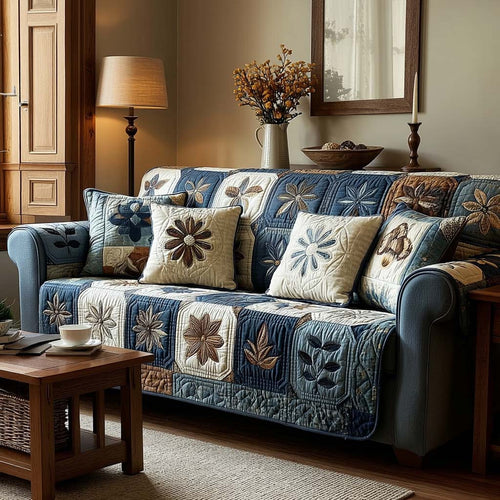 Blooming Serenity Quilted Sofa Cover NCU0NNL172
