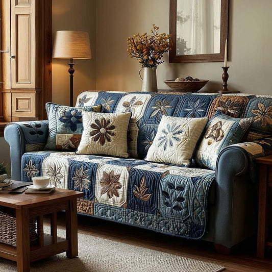 Blooming Serenity Quilted Sofa Cover NCU0NNL172