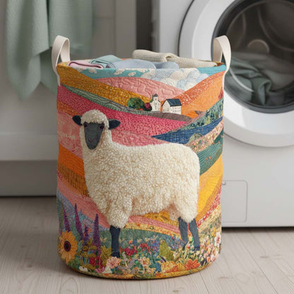 Blooming Sheep Quilted Laundry Basket NCU0HNH917