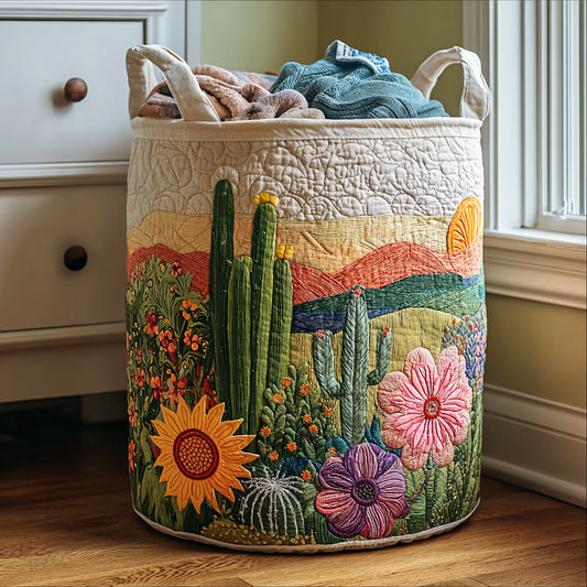 Blooming Spines Quilted Laundry Basket NCU0PVL659