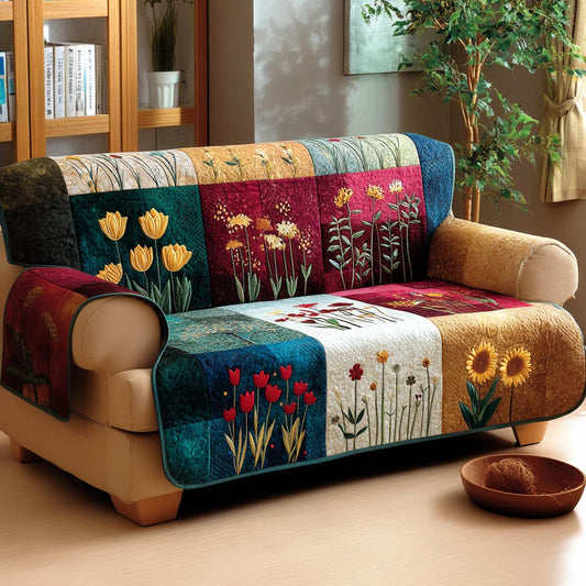 Blooming Spring Quilted Sofa Cover NCU0DV1979
