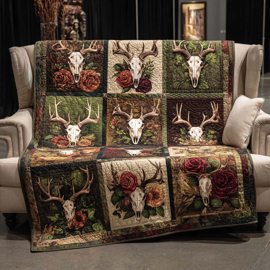 Blooming Stag Quilted Blanket NCU0NNT2606