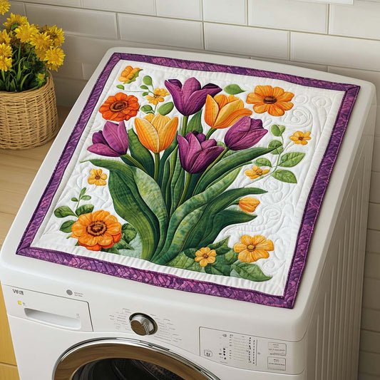 Blooming Tulip Charm Quilted Washer and Dryer Cover NCU0NNT1451