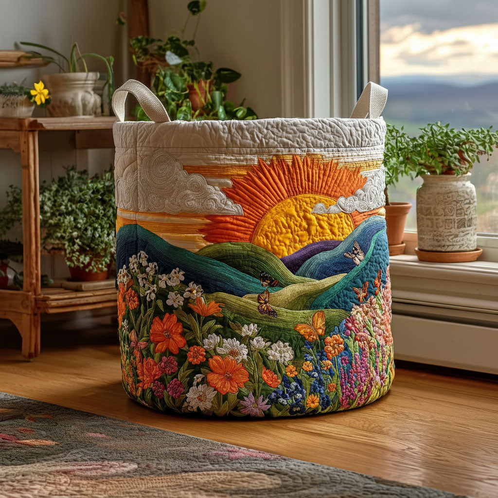 Blooming Valley Quilted Laundry Basket NCU0PTT2597