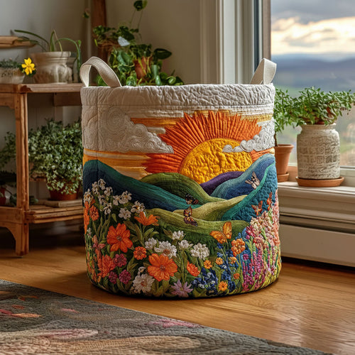 Blooming Valley Quilted Laundry Basket NCU0PTT2597