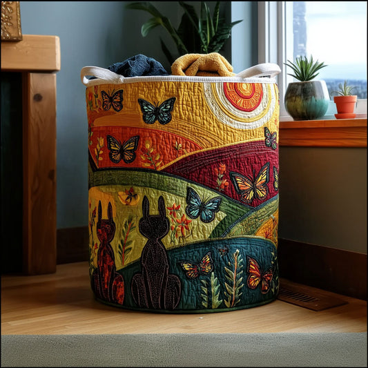 Blooming Wings Quilted Laundry Basket NCU0PTT2584
