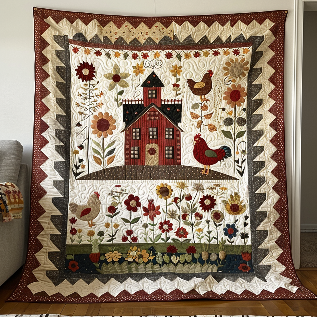 Blossom Barnyard Quilted Blanket NCU0TL246