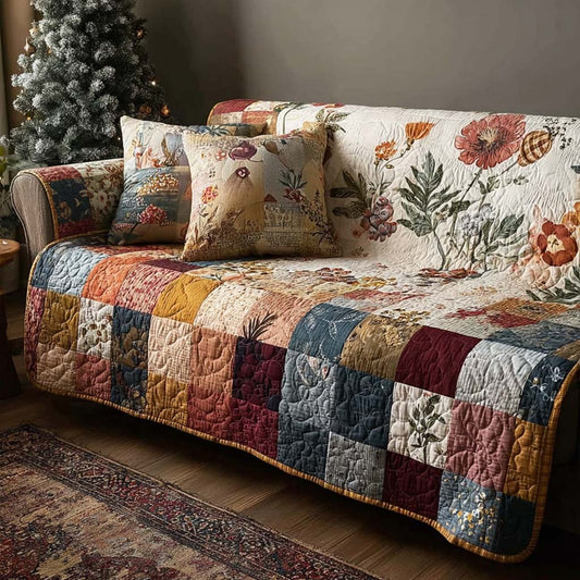 Blossom Blocks Quilted Sofa Cover NCU0NNT2705