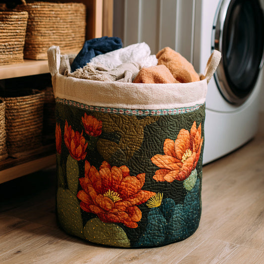 Blossom Cactus Quilted Laundry Basket NCU0HNH261