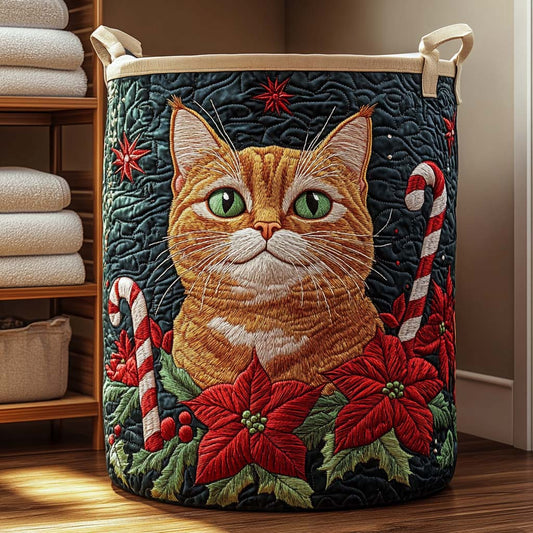 Blossom Cat Quilted Laundry Basket NCU0DQQ053