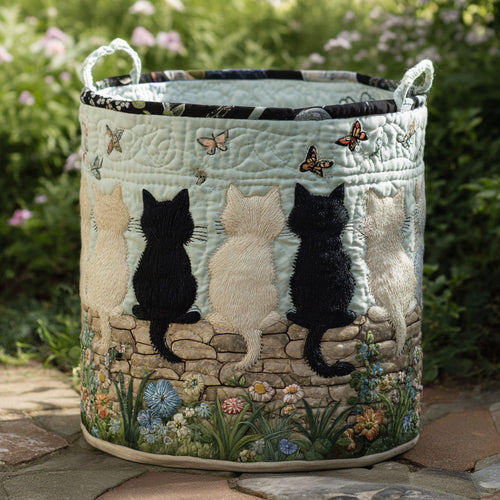 Blossom Cat Quilted Laundry Basket NCU0PTT2473
