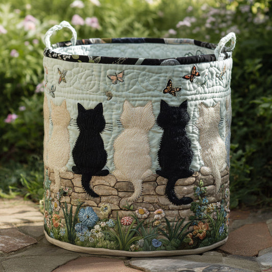 Blossom Cat Quilted Laundry Basket NCU0PTT2473
