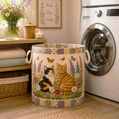 Blossom Cats Quilted Laundry Basket NCU0NTD2081