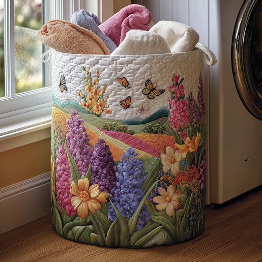 Blossom Field Quilted Laundry Basket NCU0TH3013
