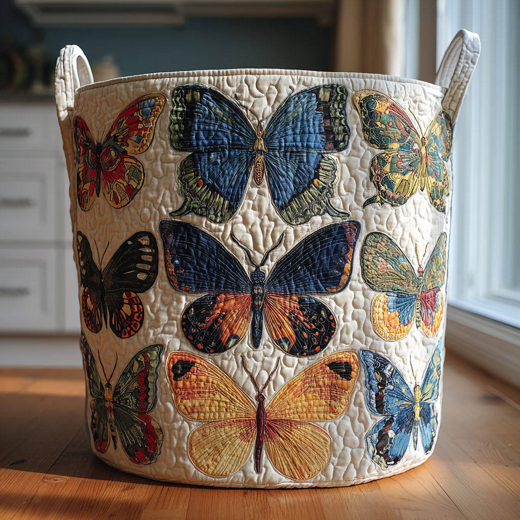Blossom Flight Quilted Laundry Basket NCU0PVL417