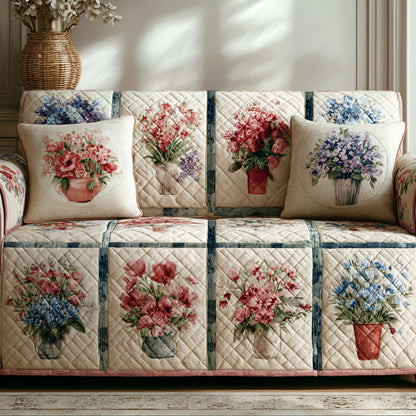 Blossom Garden Quilted Sofa Cover NCU0LDH205