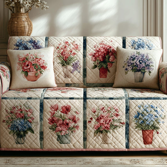 Blossom Garden Quilted Sofa Cover NCU0LDH205