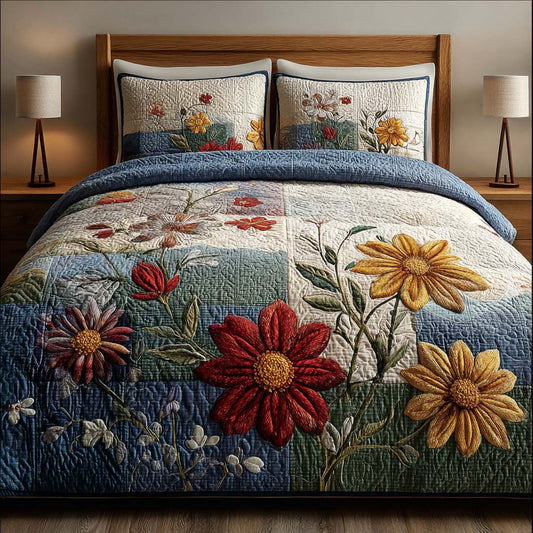 Blossom Harmony 3-Piece Quilted Bedding Set NCU0DQQ0265