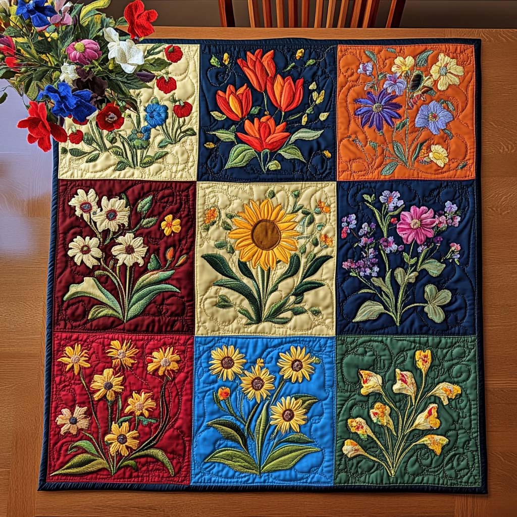 Blossom Harmony Quilted Table Topper NCU0NNT963