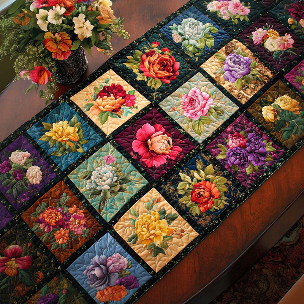 Blossom Patchwork Quilted Table Runner NCU0NNT954