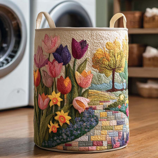 Blossom Path Quilted Laundry Basket NCU0NTD091