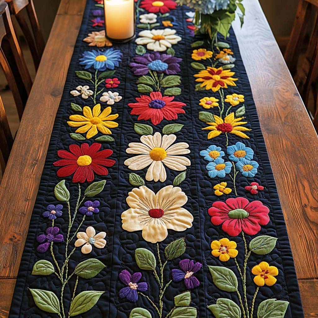 Blossom Path Quilted Table Runner NCU0NNT1851