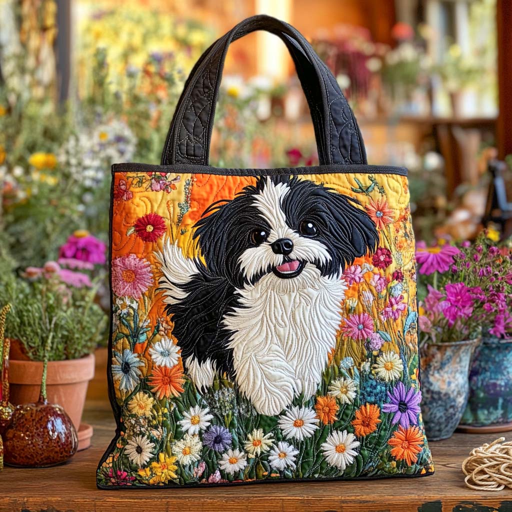 Blossom Pup Quilted Tote Bag NCU0NXD705
