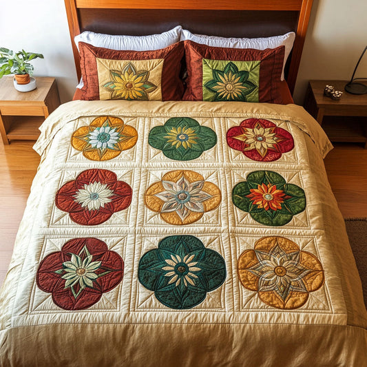 Blossom Spiral 3-Piece Quilted Bedding Set NCU0PTT557