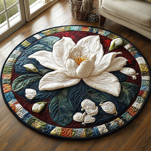 Blossom Veil Quilted Round Mat NCU0DV874