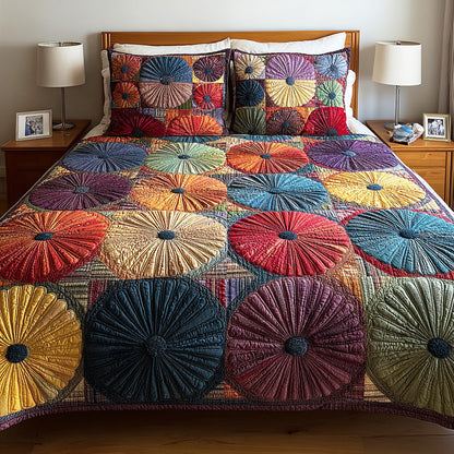 Blossom Wheel 3-Piece Quilted Bedding Set NCU0NTD1202