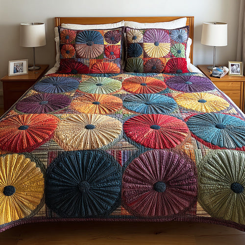 Blossom Wheel 3-Piece Quilted Bedding Set NCU0NTD1202