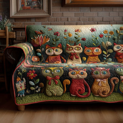 Blossom Whiskers Quilted Sofa Cover NCU0PTT2136