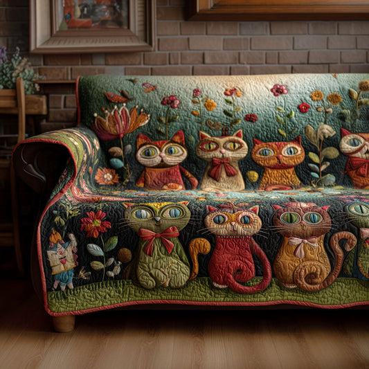 Blossom Whiskers Quilted Sofa Cover NCU0PTT2136